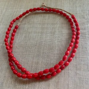 Antique Opaque Red Melon Beads