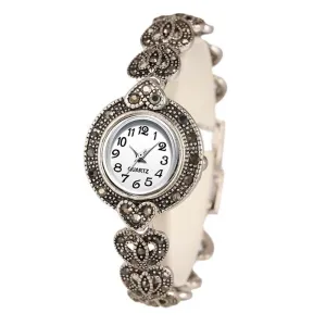 Antique Silver Woman's Watches | Crystal Vintage Bracelet Watch