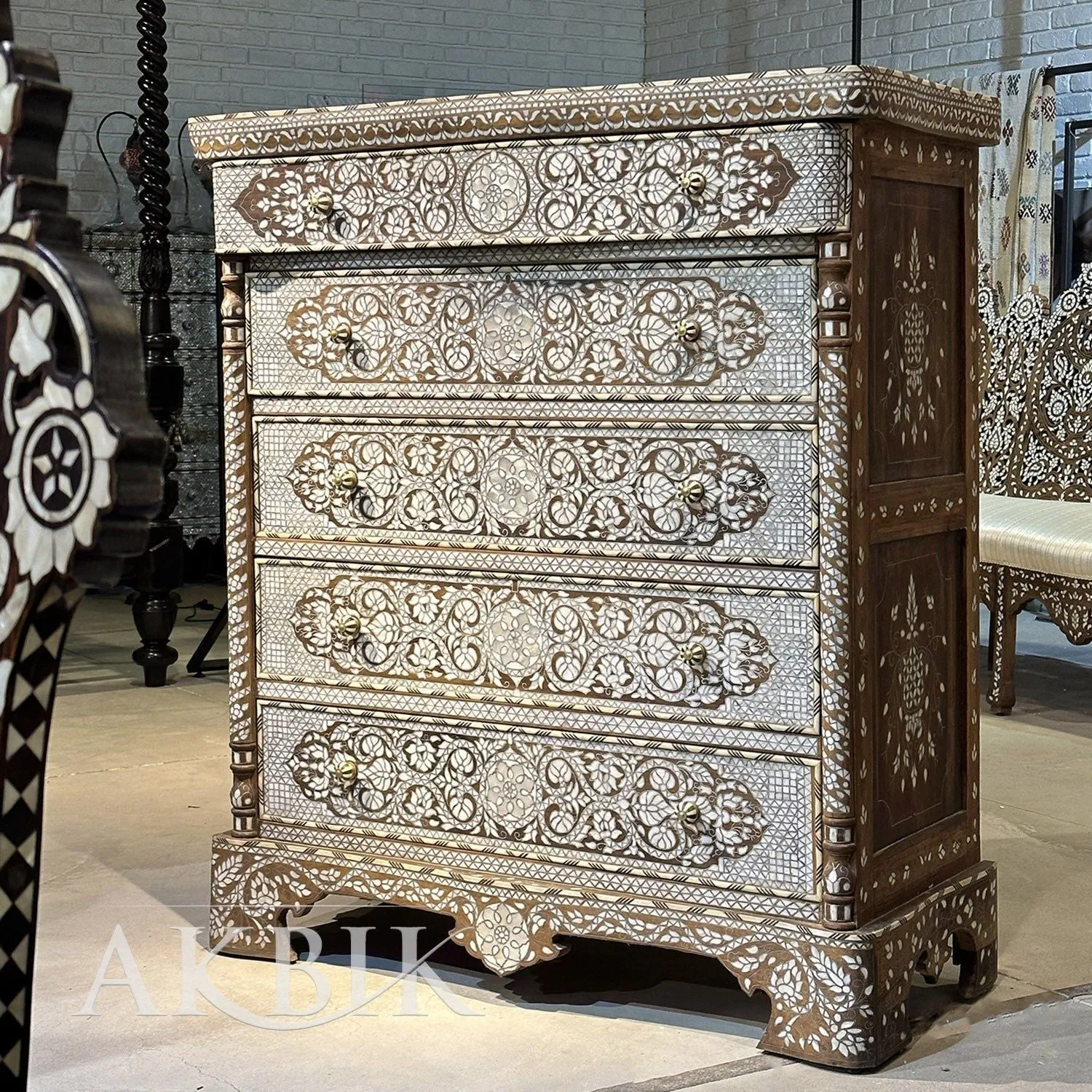 Antique Syrian Bridal Chest from the Early 20th Century