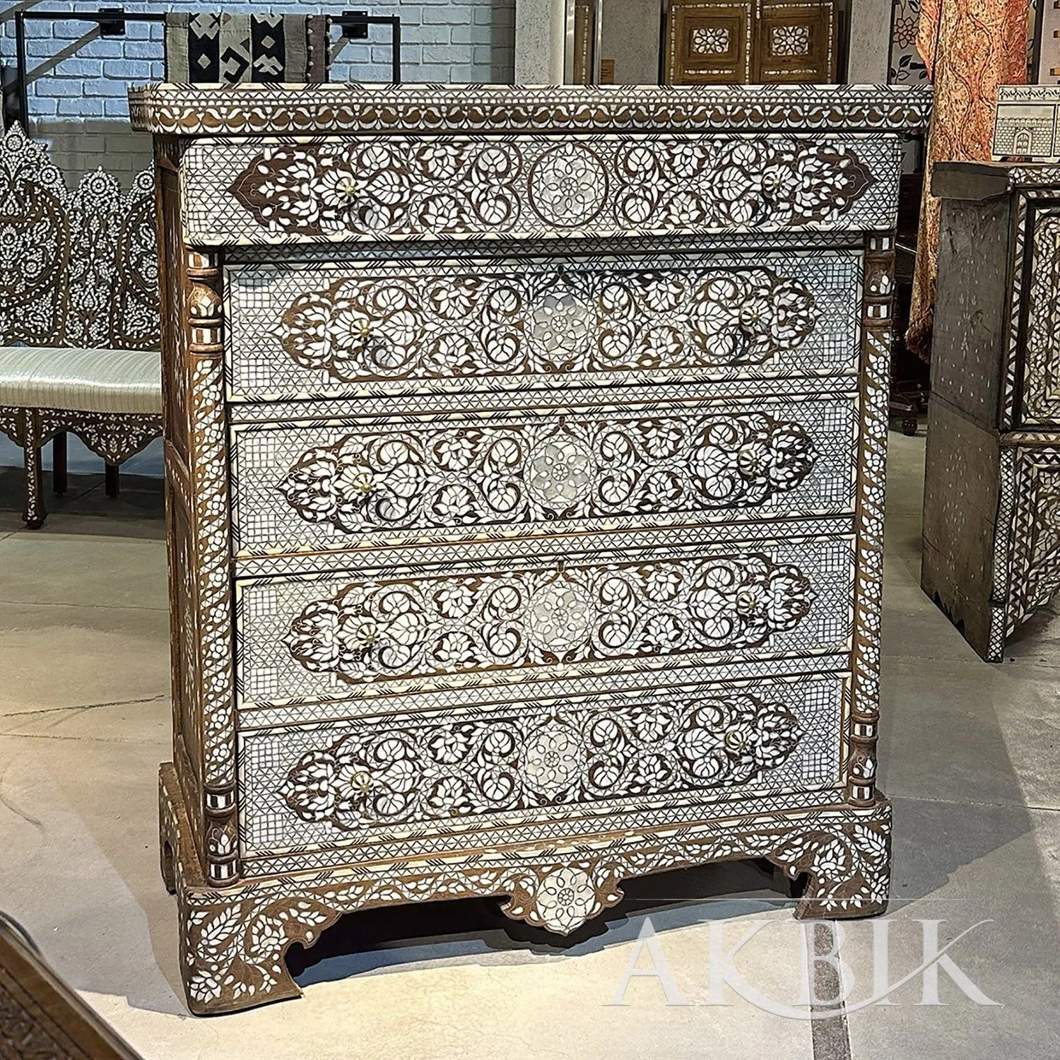 Antique Syrian Bridal Chest from the Early 20th Century