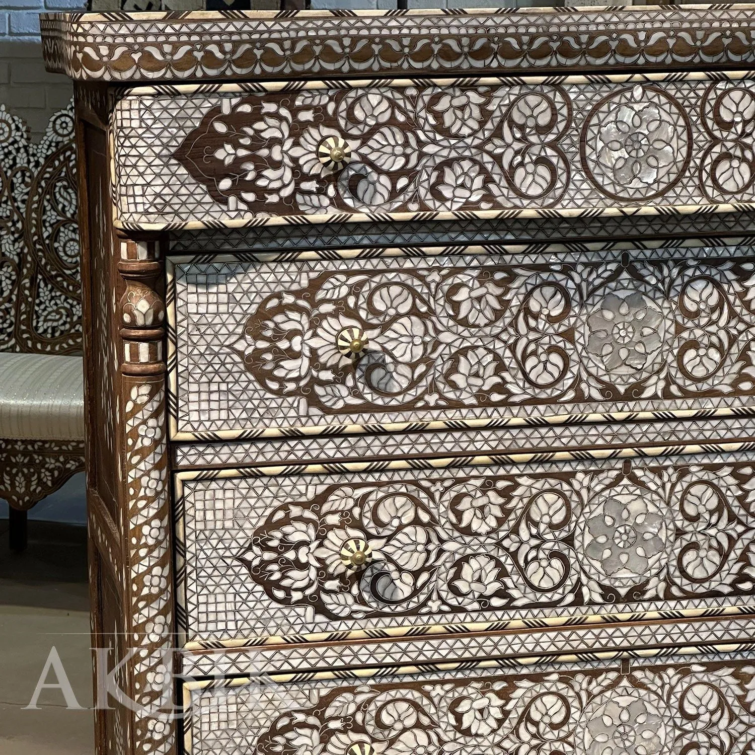 Antique Syrian Bridal Chest from the Early 20th Century