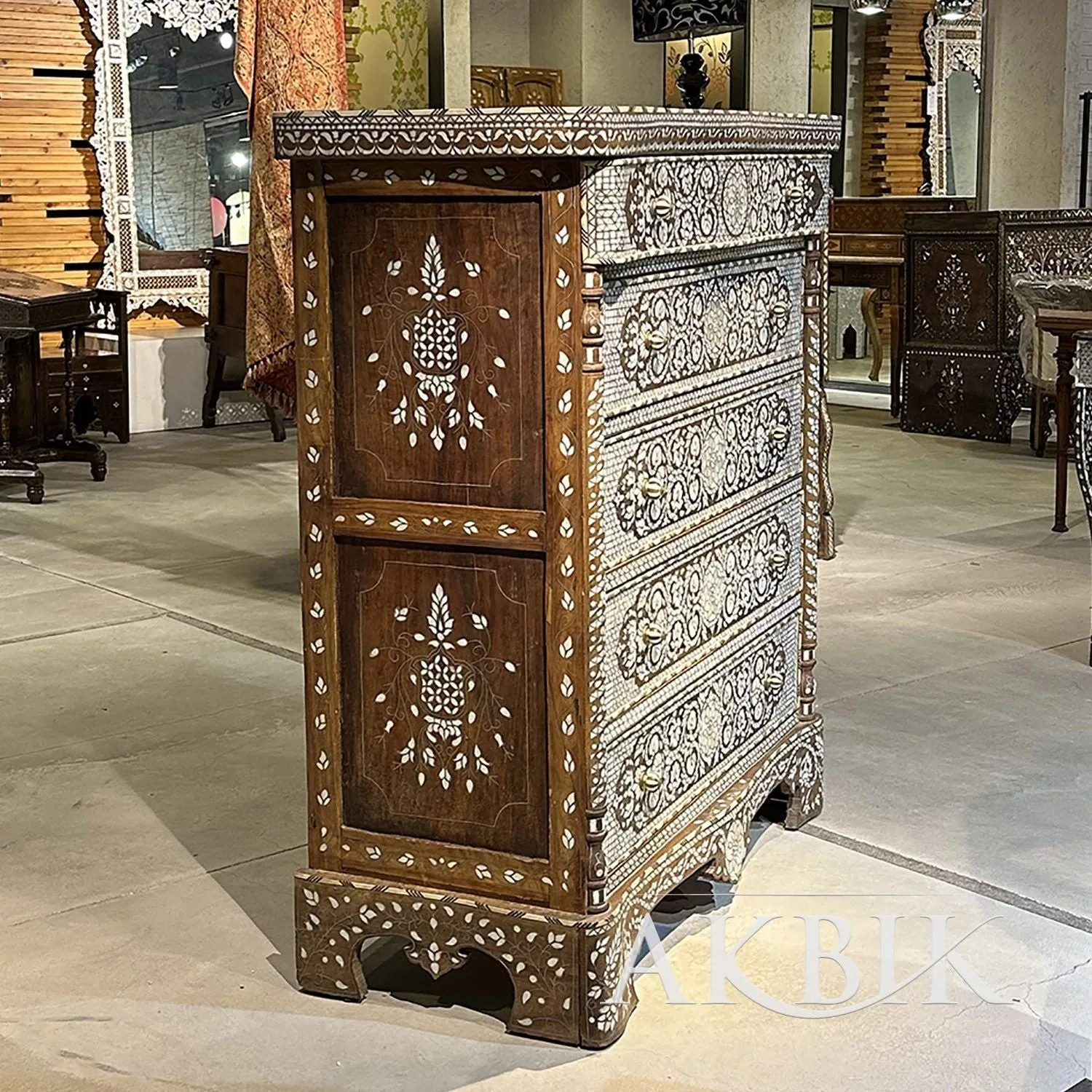 Antique Syrian Bridal Chest from the Early 20th Century