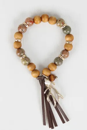 Antler Charm Beaded Bracelet