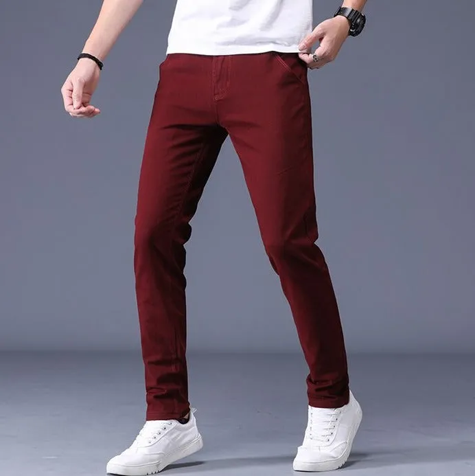 Antonios Slim Fit Cotton Stretch Trousers Men