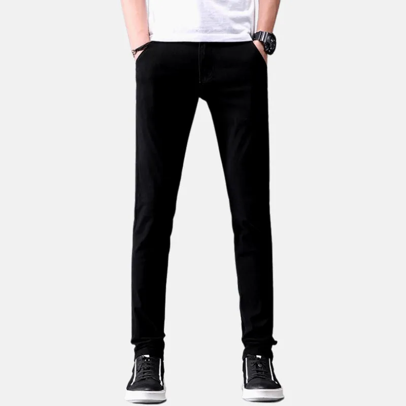 Antonios Slim Fit Cotton Stretch Trousers Men