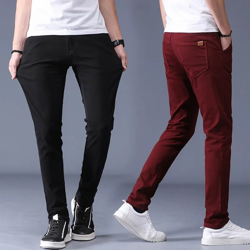 Antonios Slim Fit Cotton Stretch Trousers Men