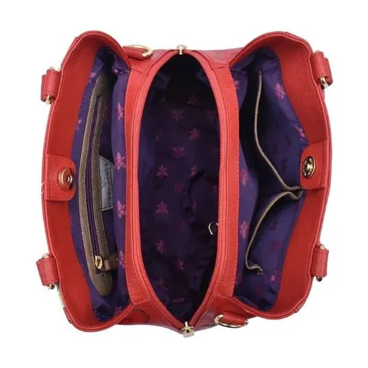 Anuschka Crimson Garden Handbag