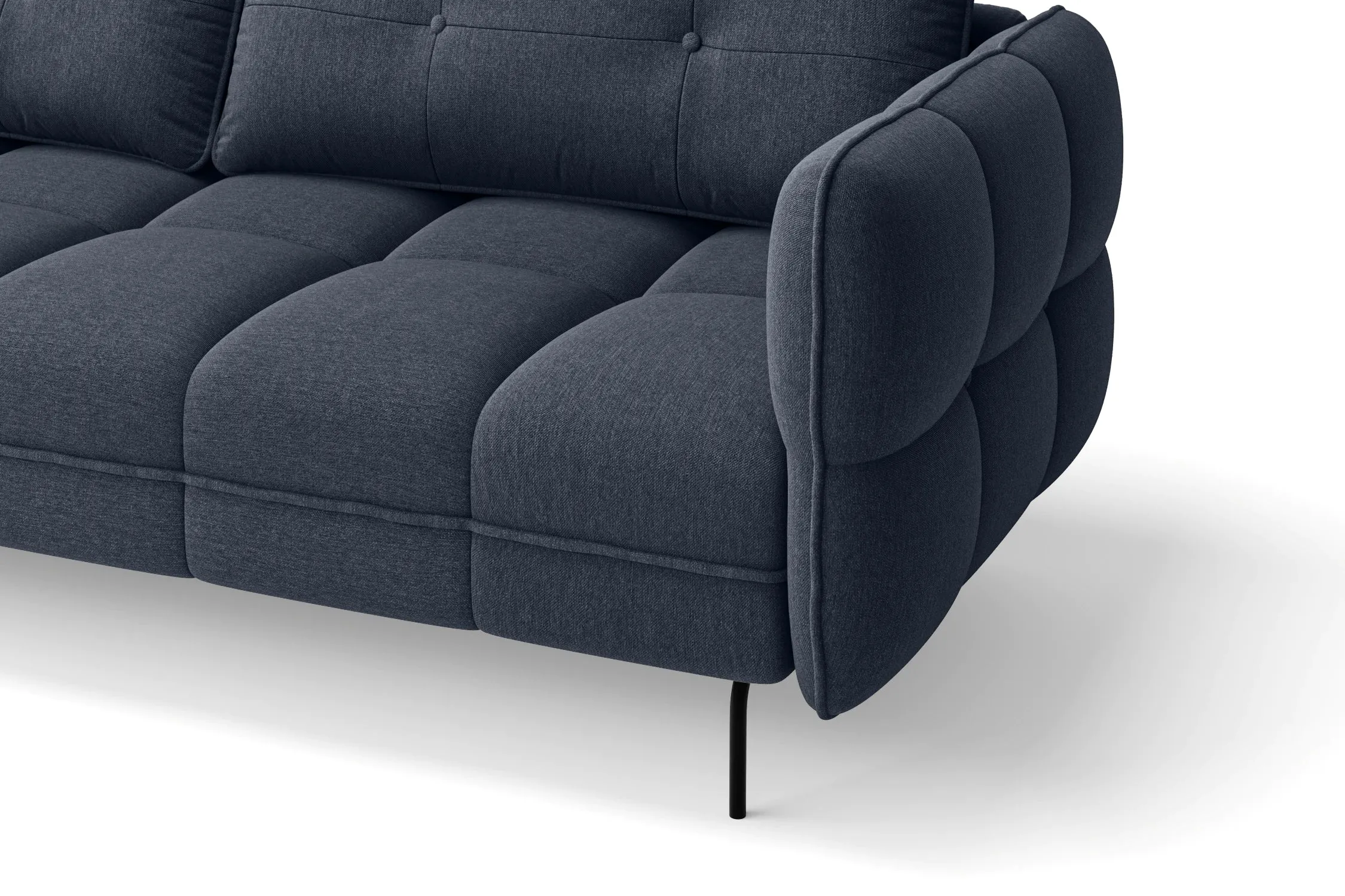 Anzio 2 Seater Sofa Dark Blue Linen Fabric