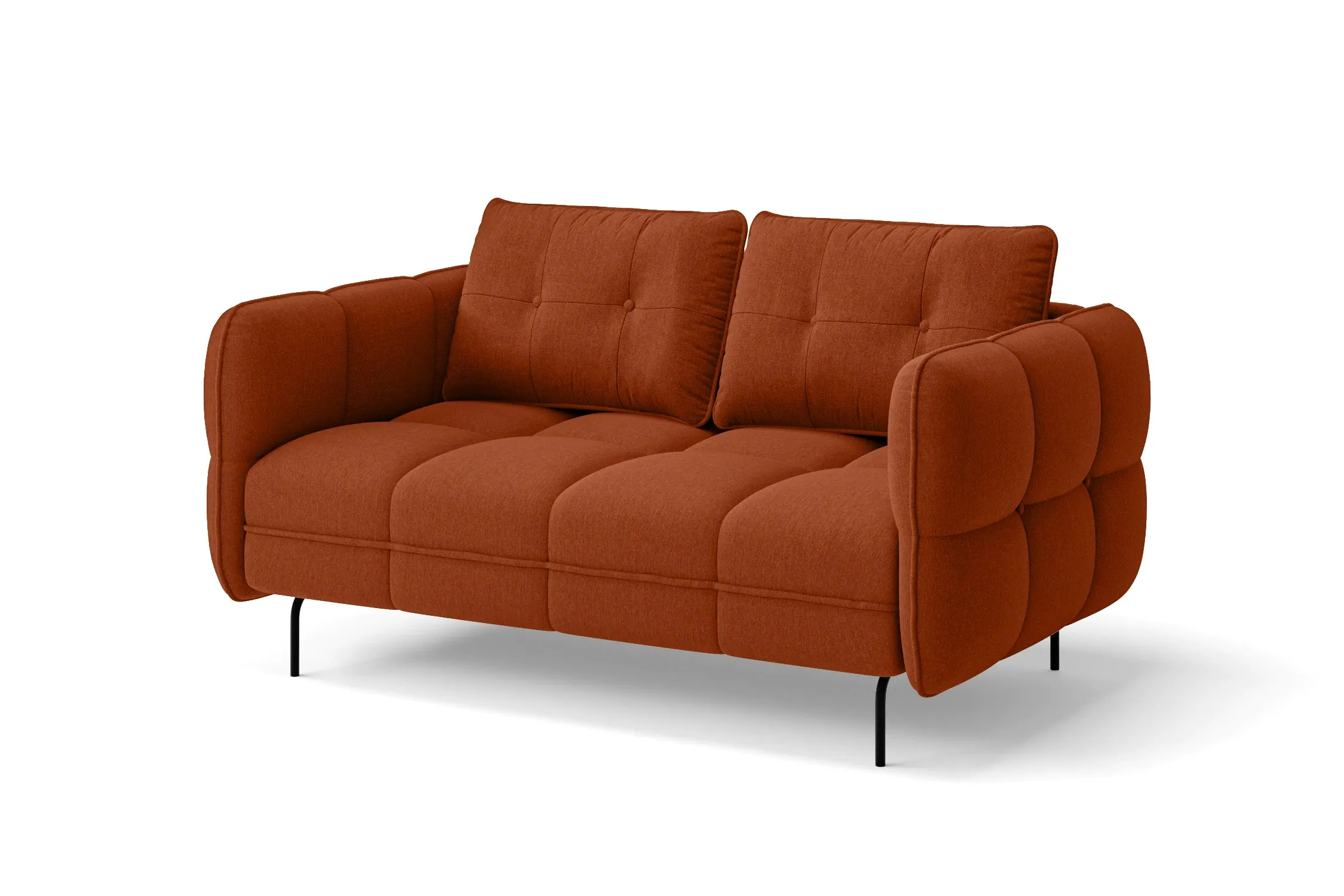 Anzio 2 Seater Sofa Orange Linen Fabric