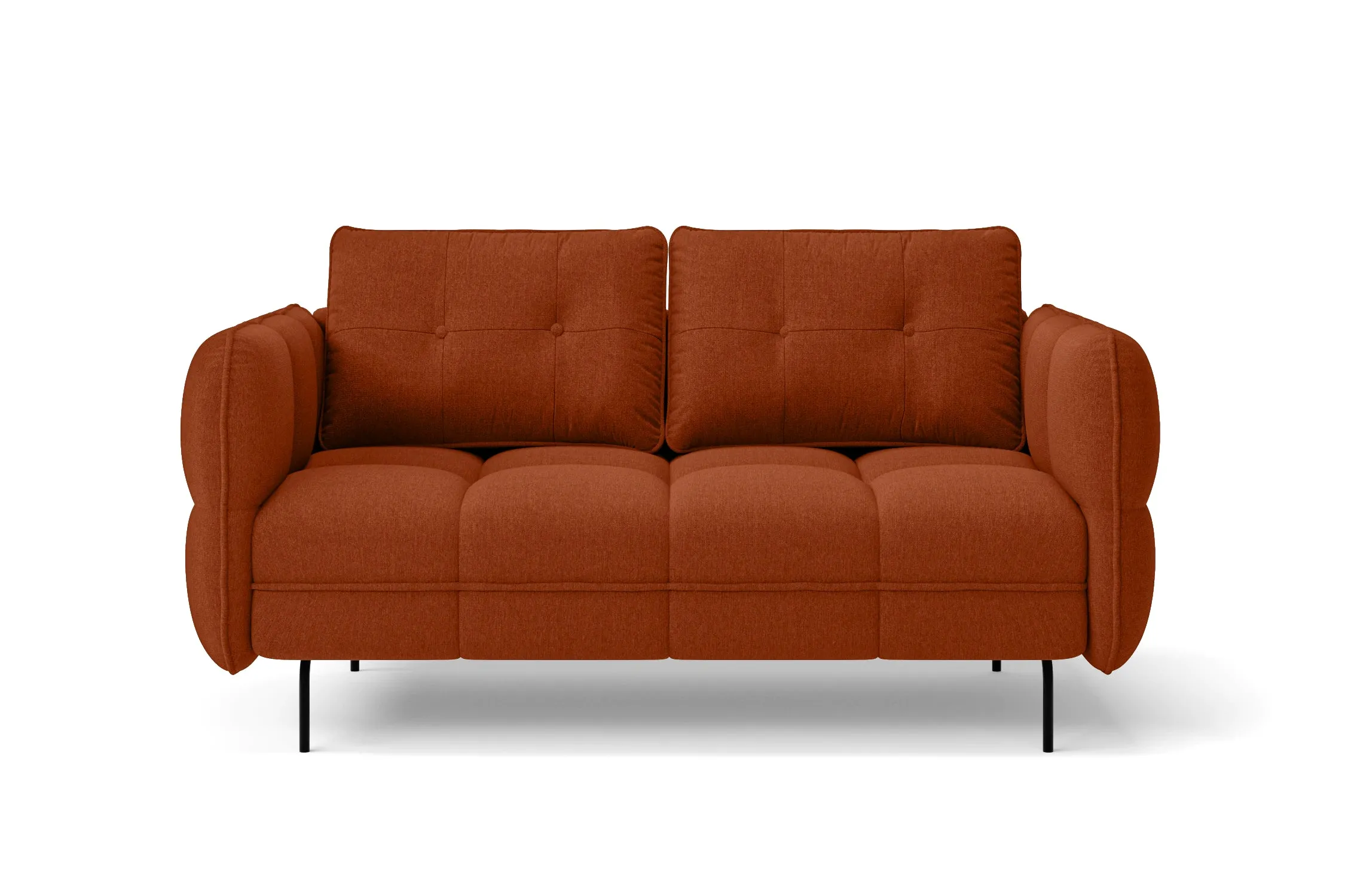 Anzio 2 Seater Sofa Orange Linen Fabric