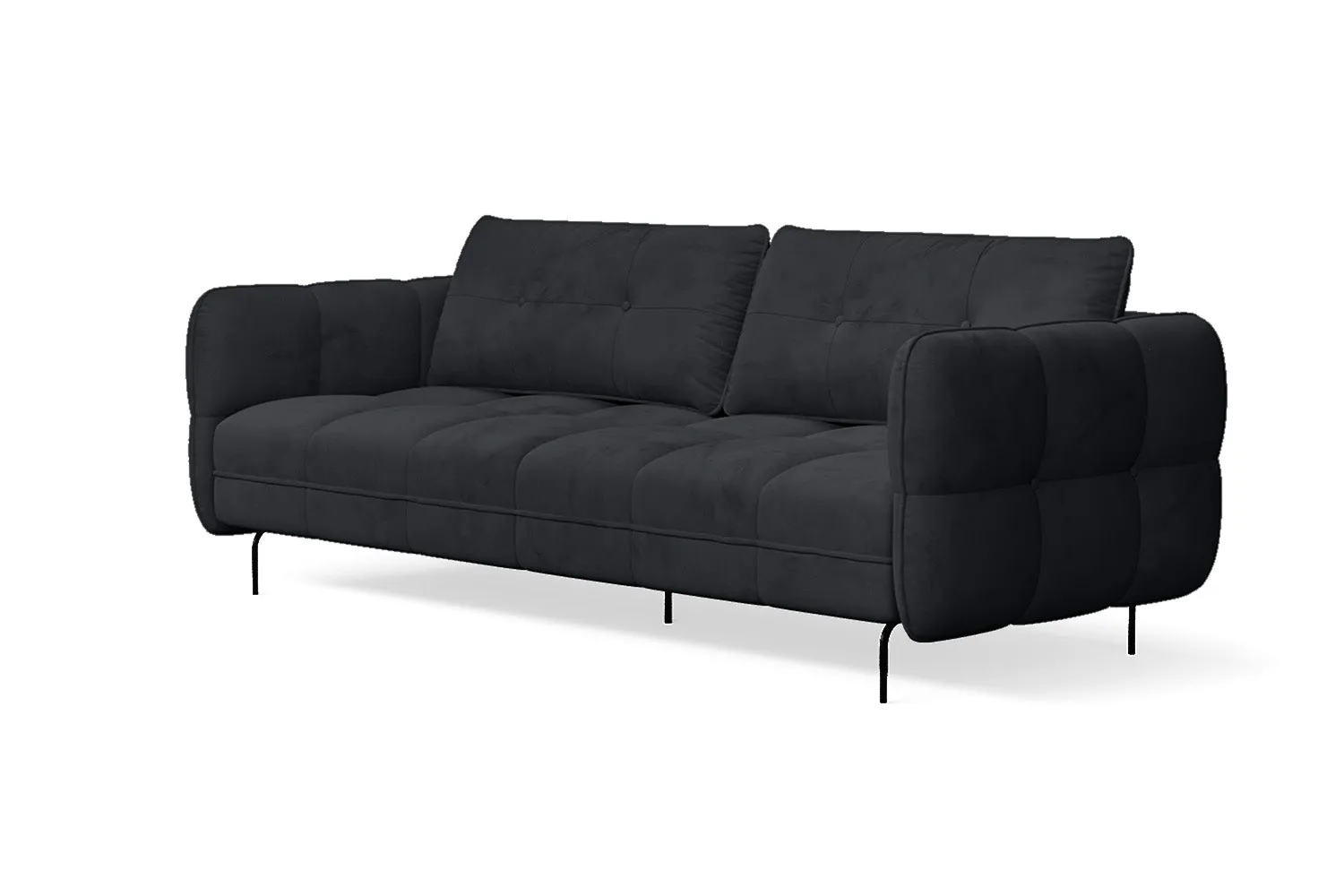 Anzio 3 Seater Sofa Dark Grey Velvet