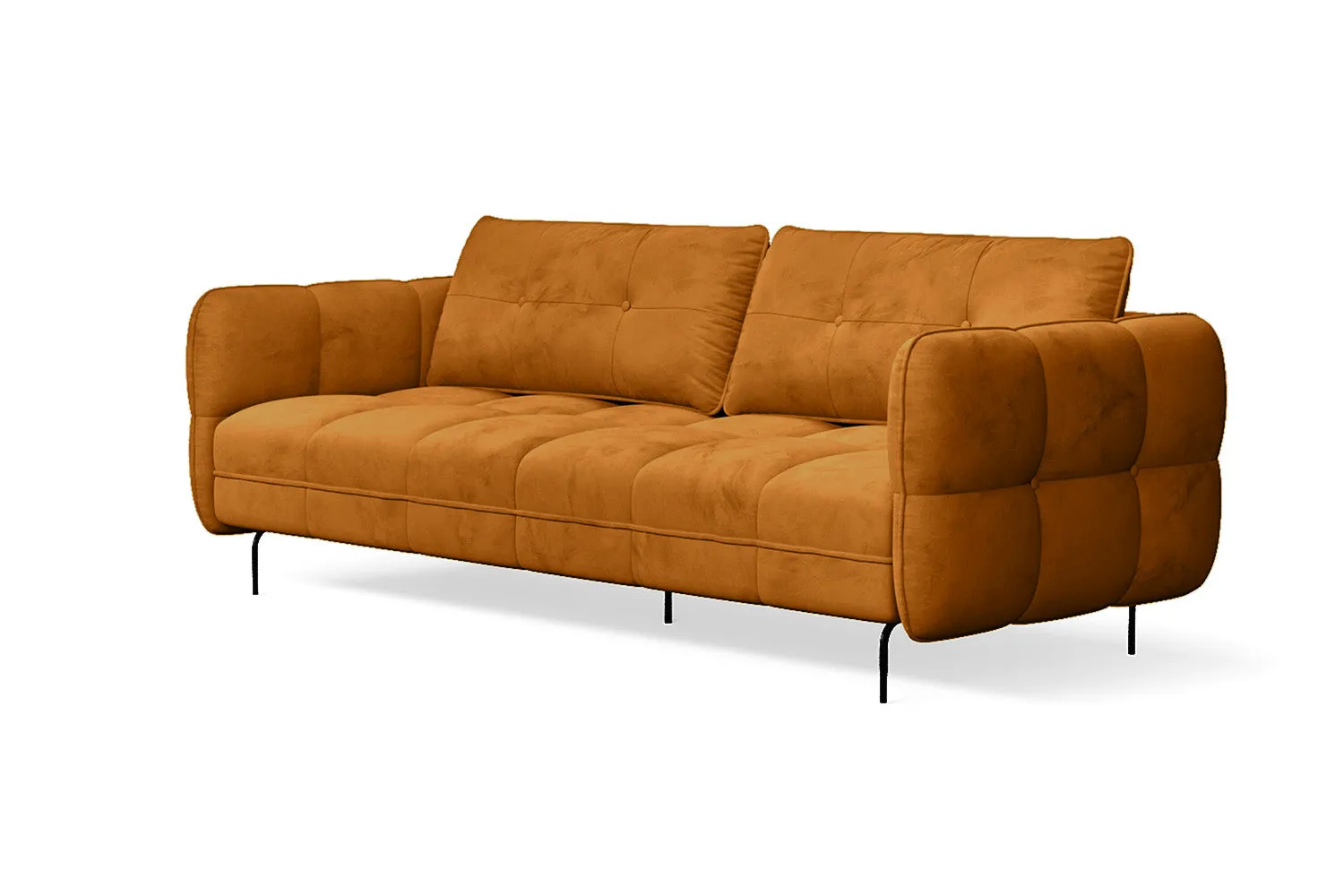 Anzio 3 Seater Sofa Gold Velvet