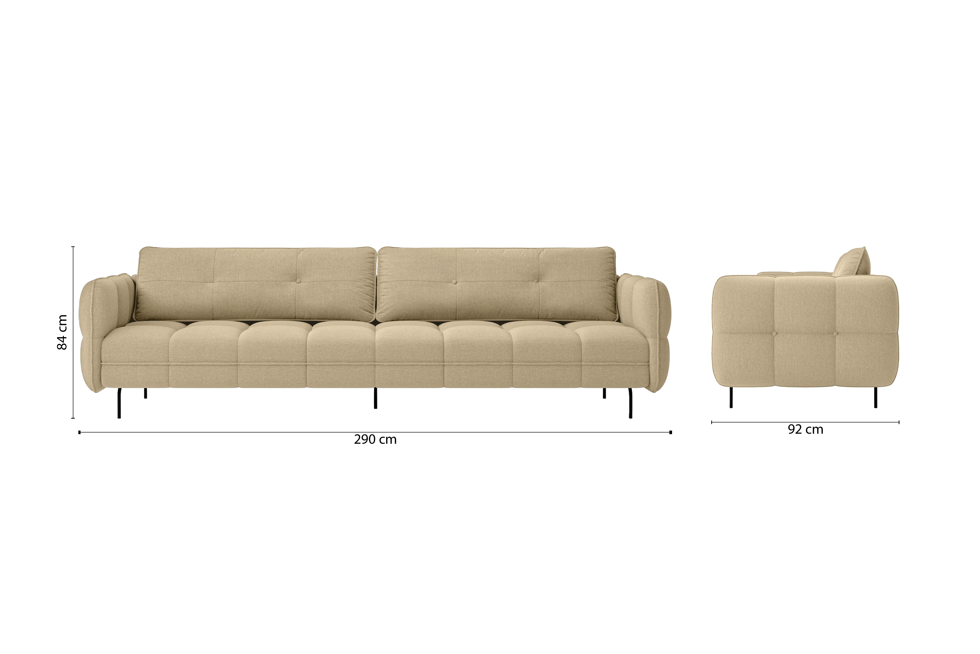 Anzio 4 Seater Sofa Beige Linen Fabric