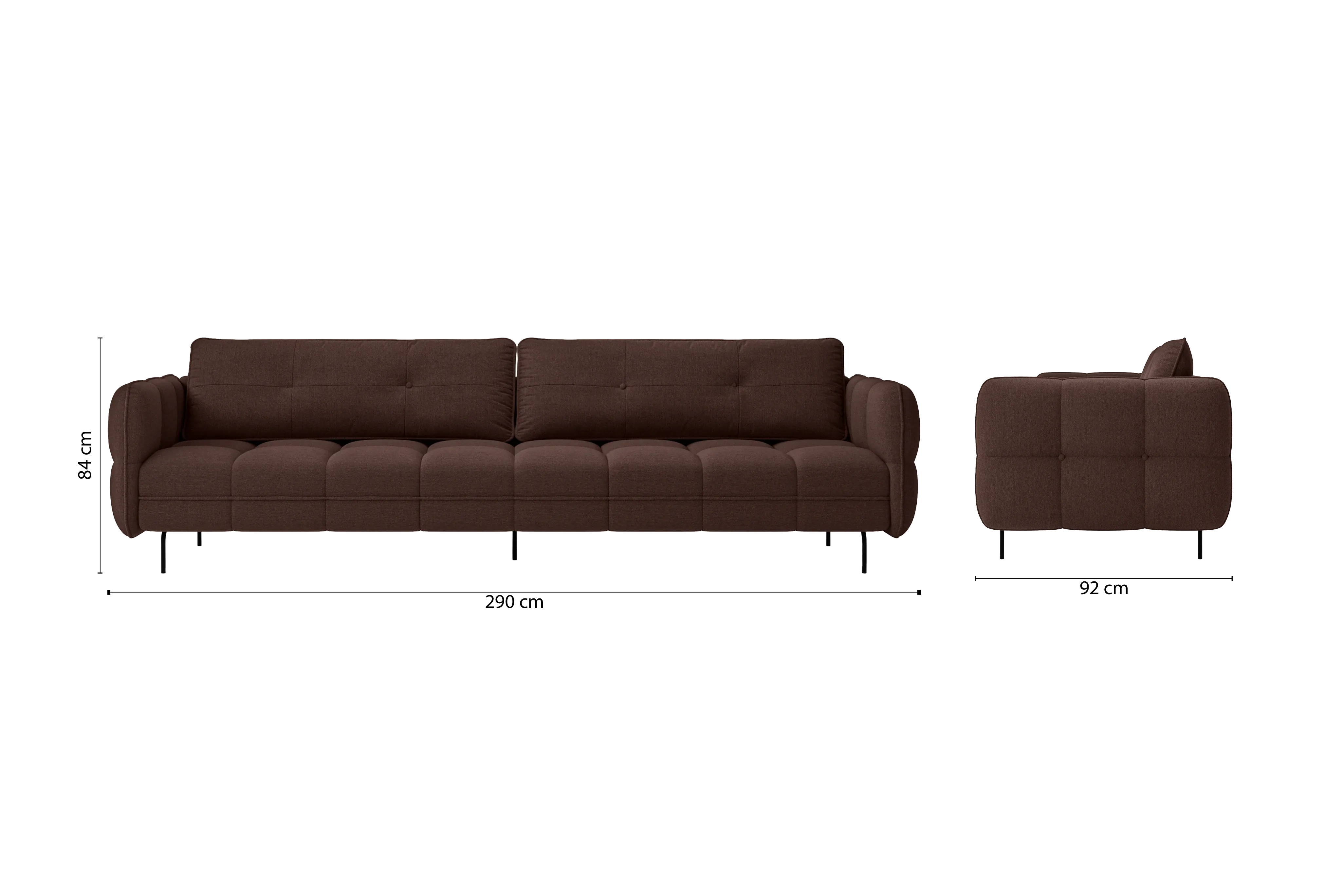 Anzio 4 Seater Sofa Coffee Brown Linen Fabric