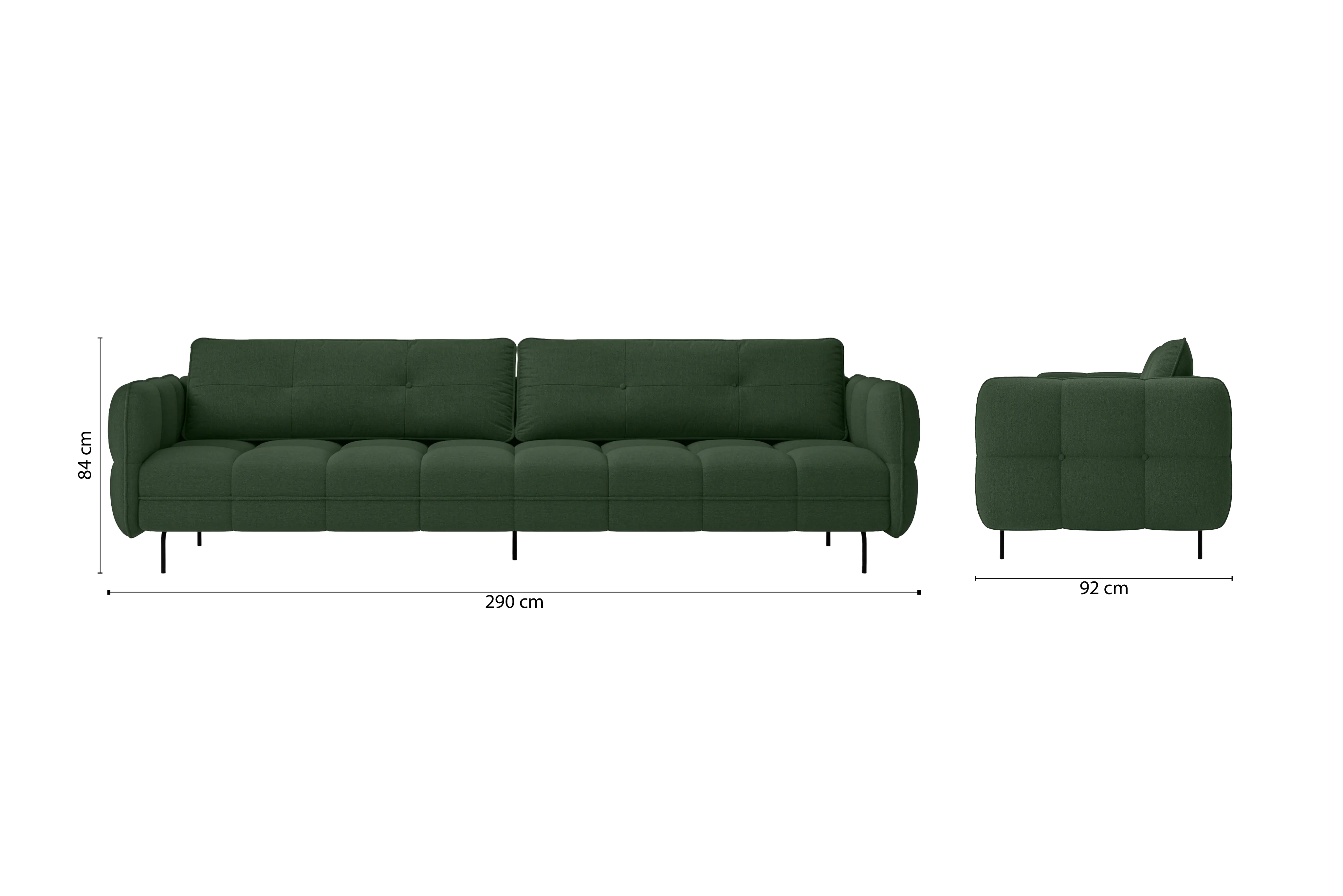 Anzio 4 Seater Sofa Forest Green Linen Fabric