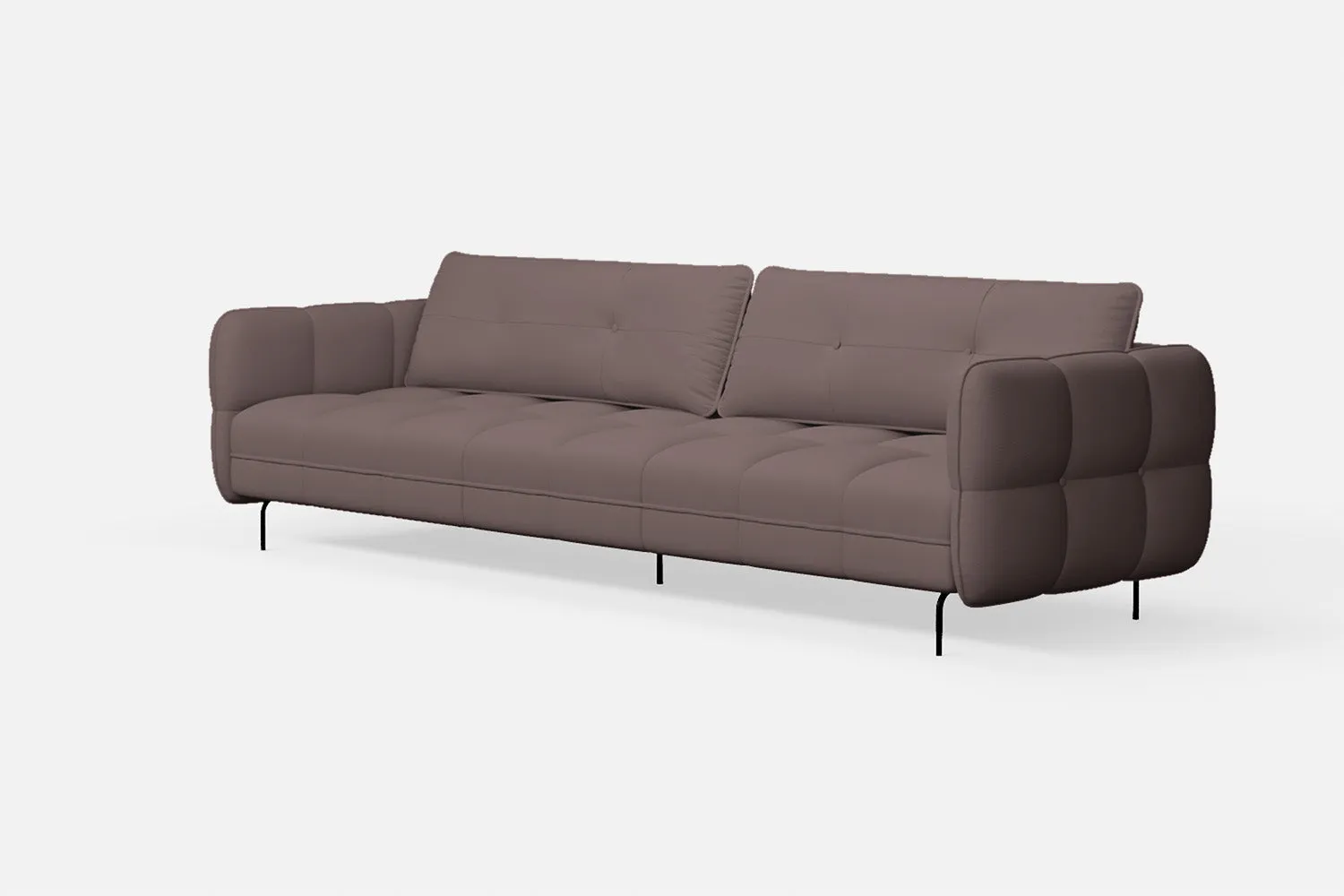 Anzio 4 Seater Sofa Rose Taupe Leather