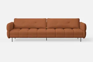 Anzio 4 Seater Sofa Tan Brown Leather