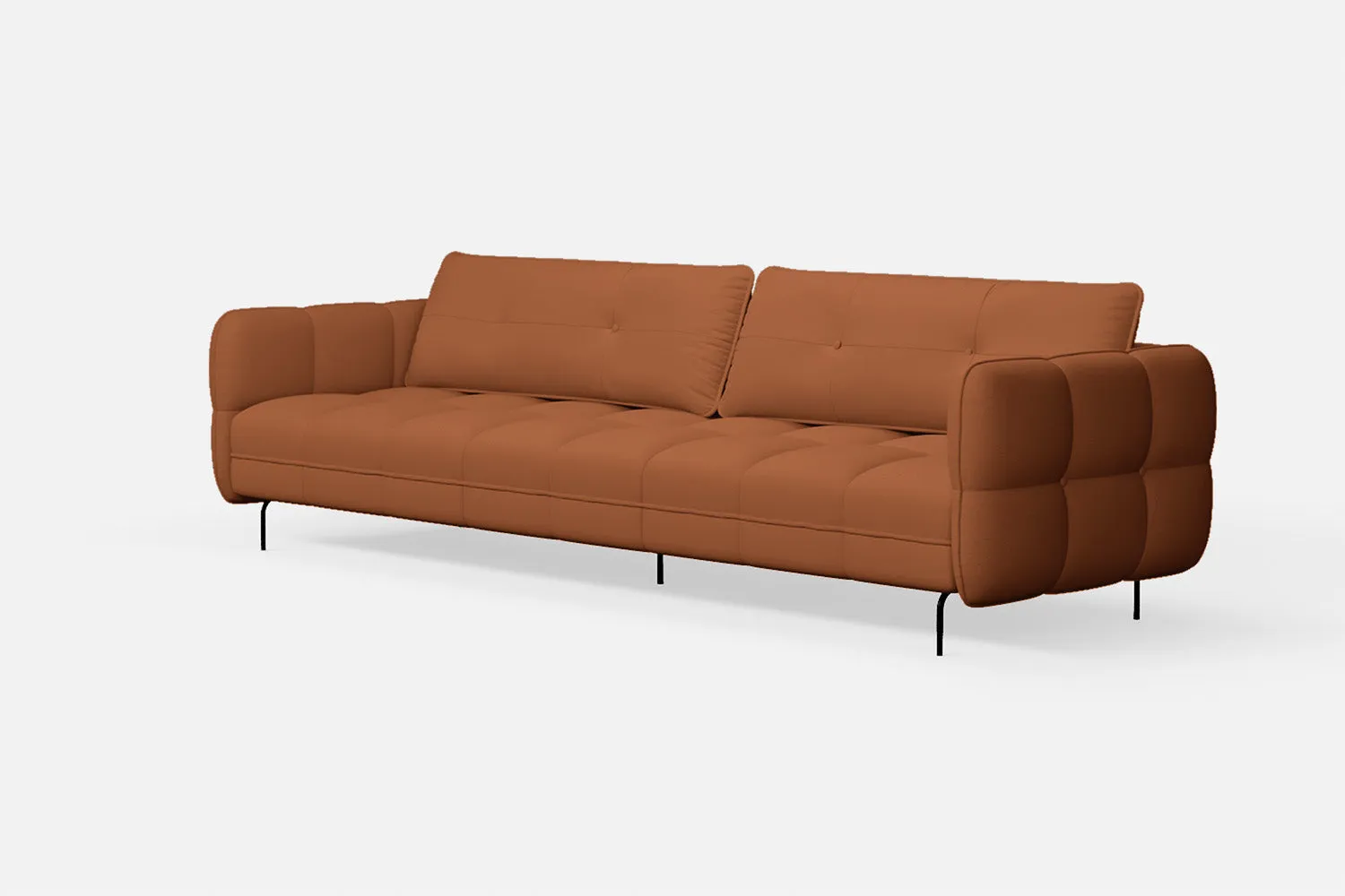 Anzio 4 Seater Sofa Tan Brown Leather