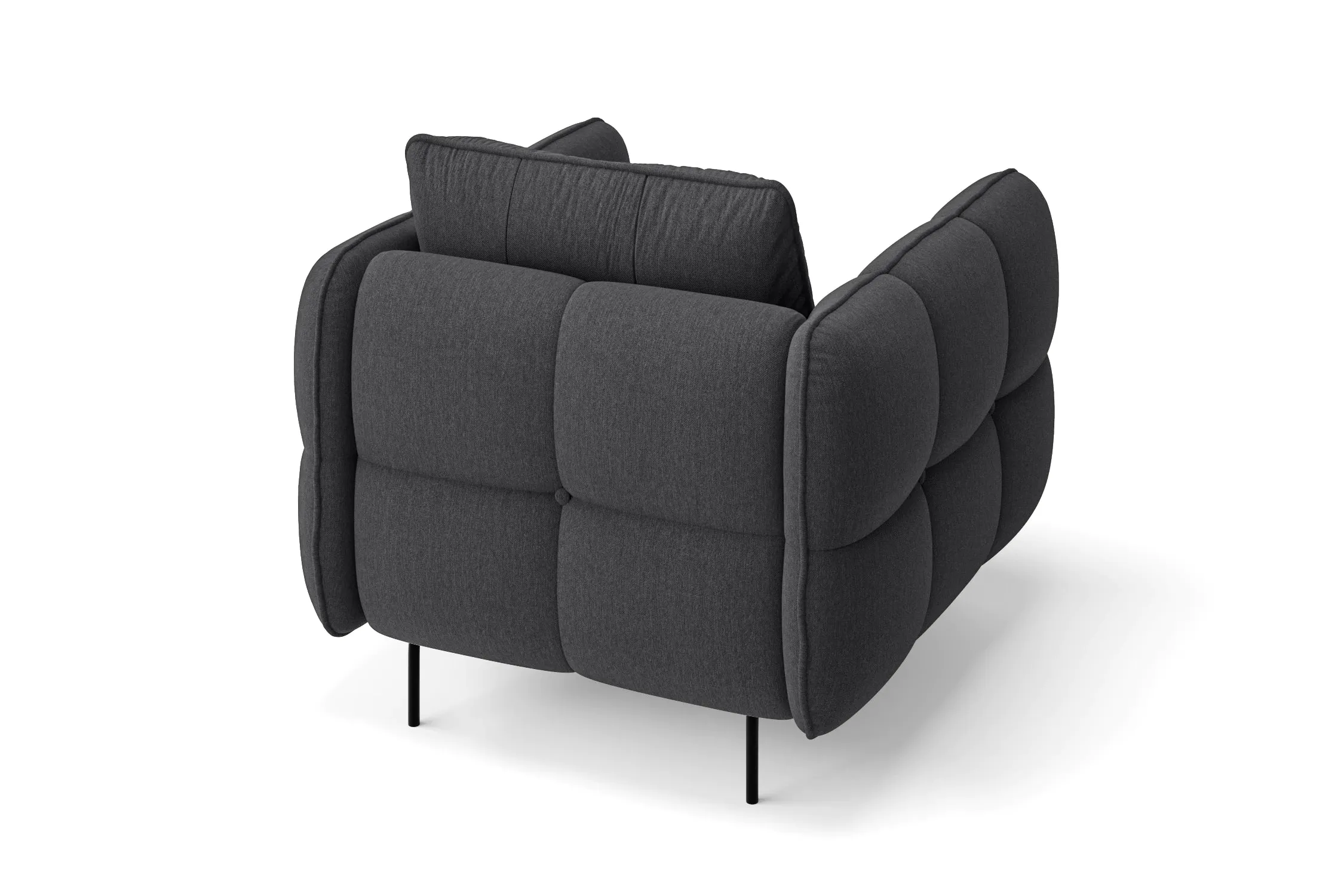 Anzio Armchair Dark Grey Linen Fabric