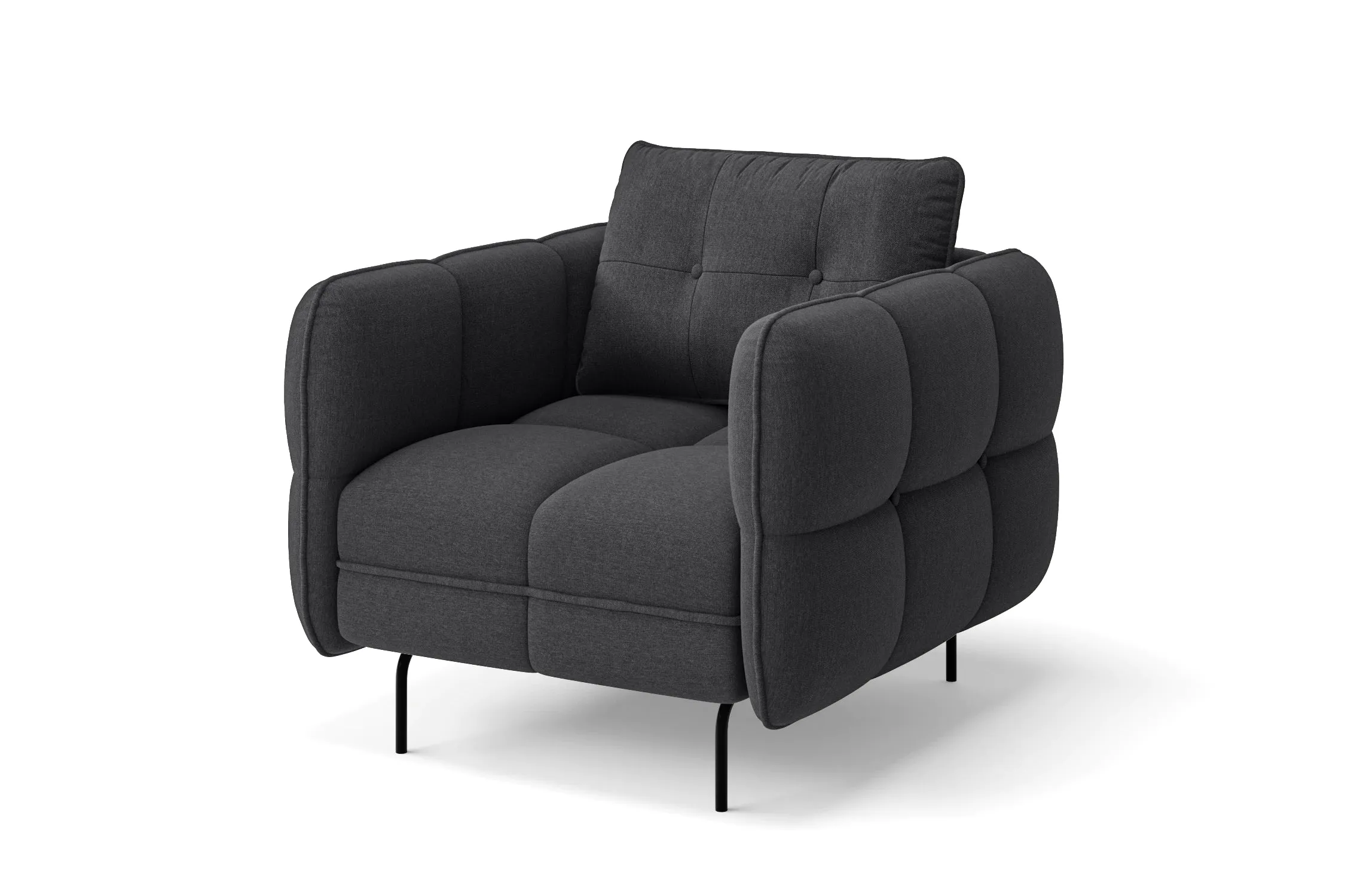 Anzio Armchair Dark Grey Linen Fabric