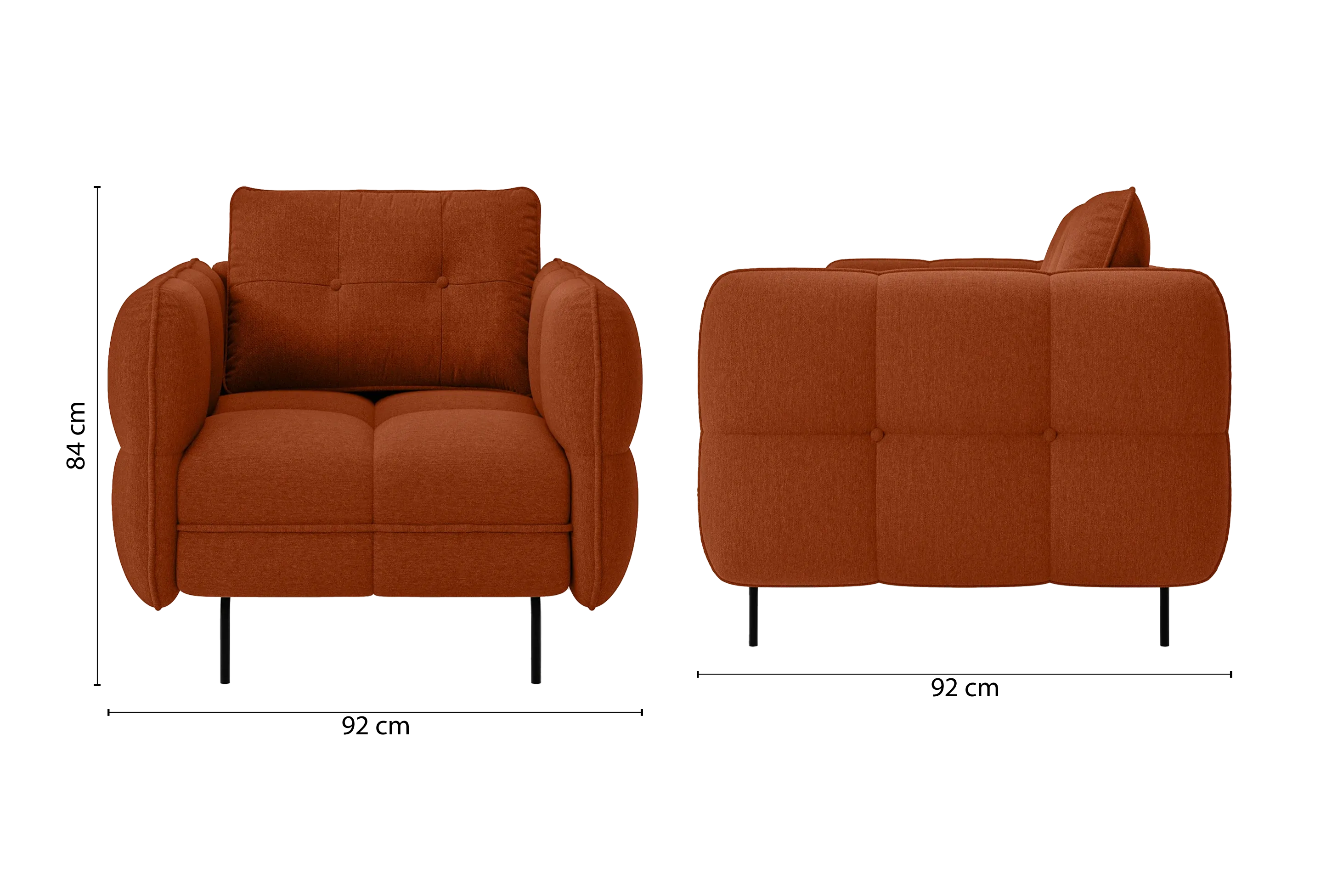 Anzio Armchair Orange Linen Fabric