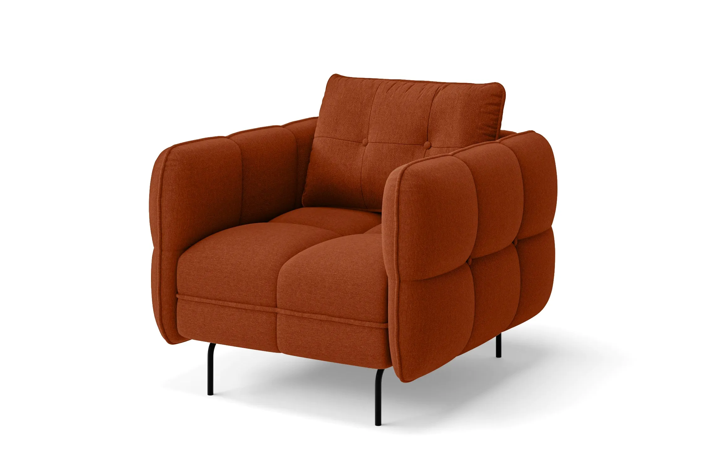 Anzio Armchair Orange Linen Fabric