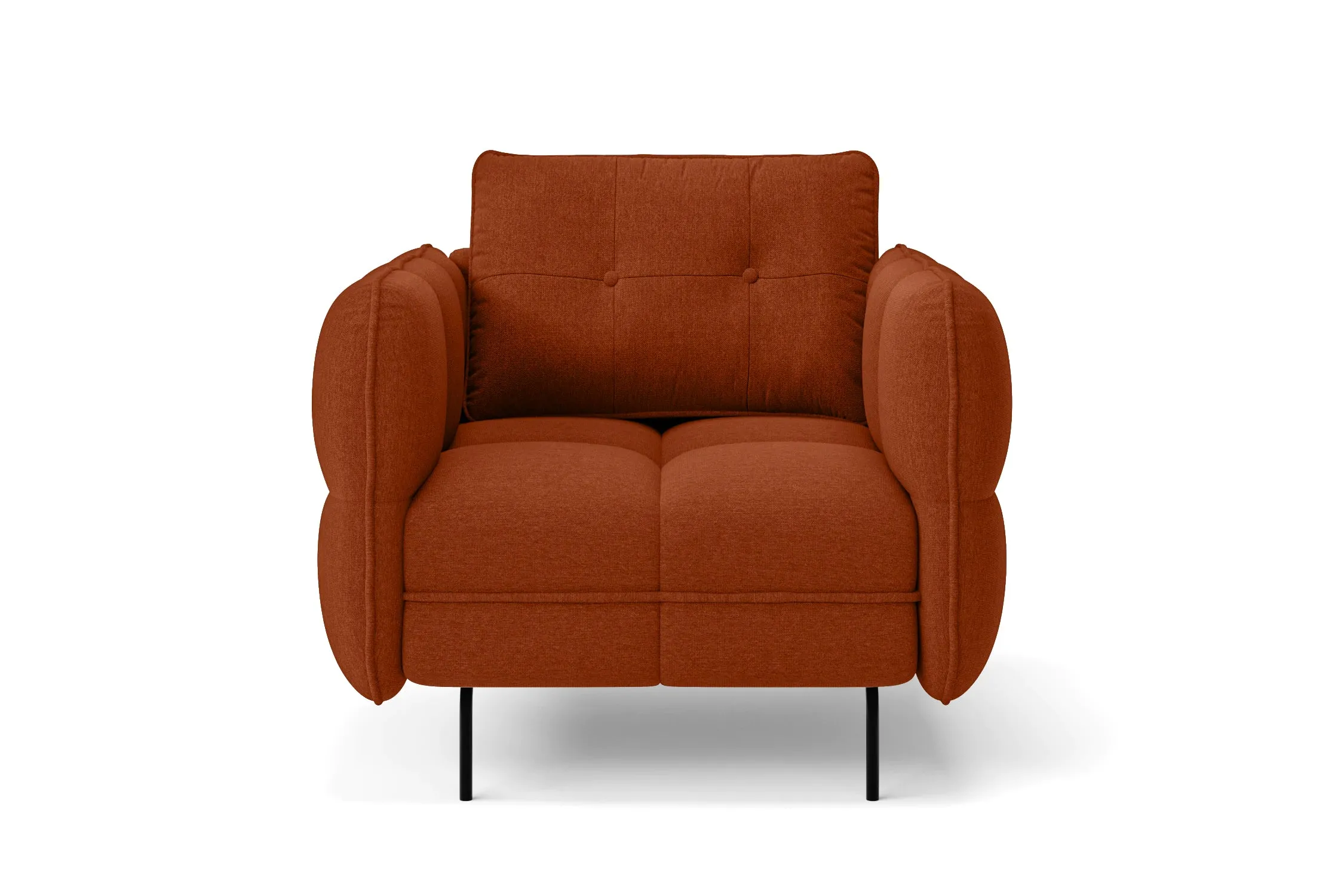 Anzio Armchair Orange Linen Fabric