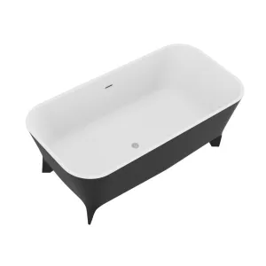 ANZZI Nightshade 63 in. Solid Surface Freestanding Bathtub in Matte Black