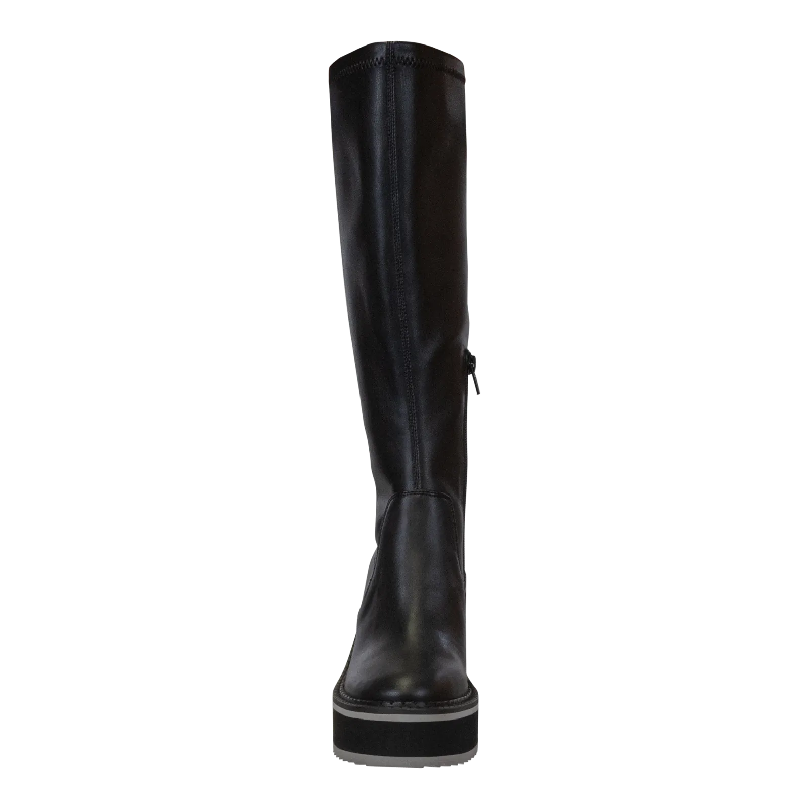 APEX in BLACK Wedge Knee High Boots