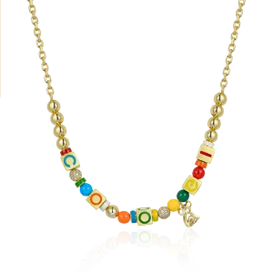 APORRO X COOGI Dice and Beads Enamel Adjustable Necklace