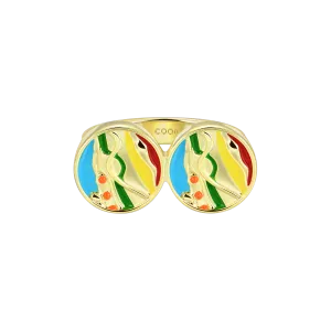 APORRO X COOGI Sweater Stripe Enamel Ring