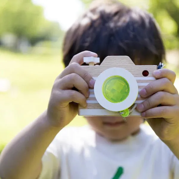 Appareil Photo en Bois - Jaune