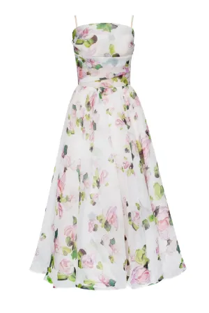 Apple Blossom Tender spaghetti strap midi dress