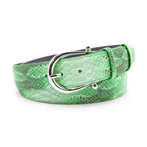 Apple Green Mock Anaconda Bridle Prong Belt