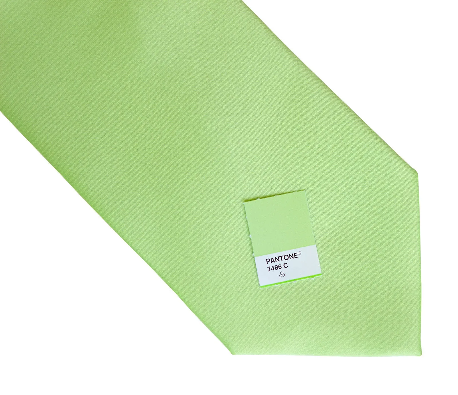 Apple Green Necktie. Light Green Solid Color Satin Finish Tie, No Print