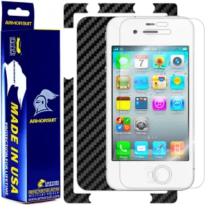 Apple iPhone 4 Screen Protector   Black Carbon Fiber Skin Protector