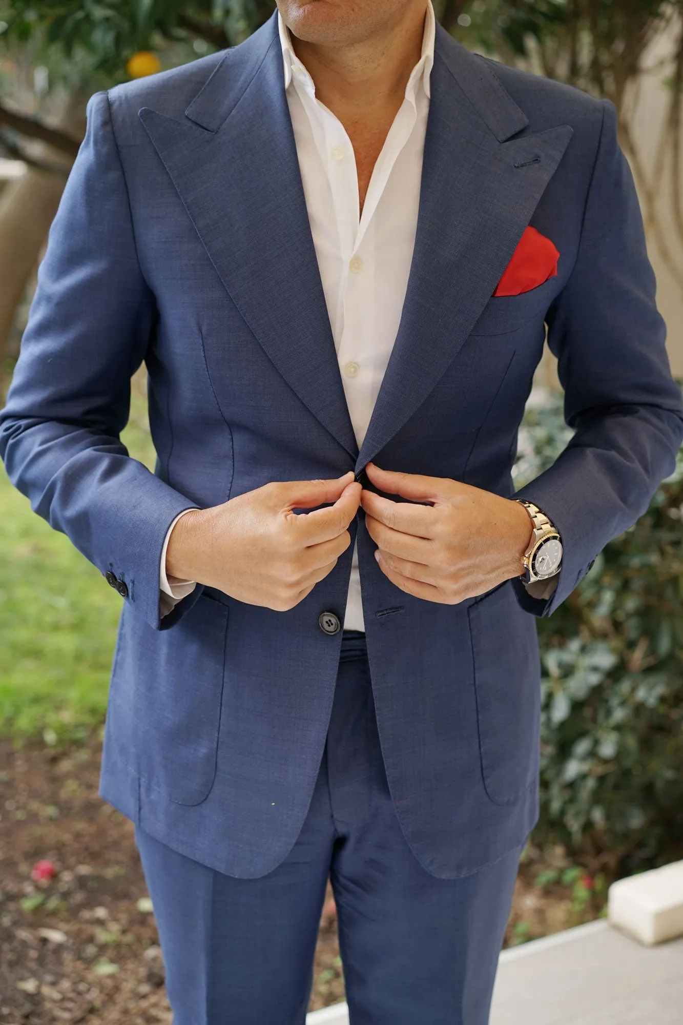 Apple Maroon Satin Pocket Square