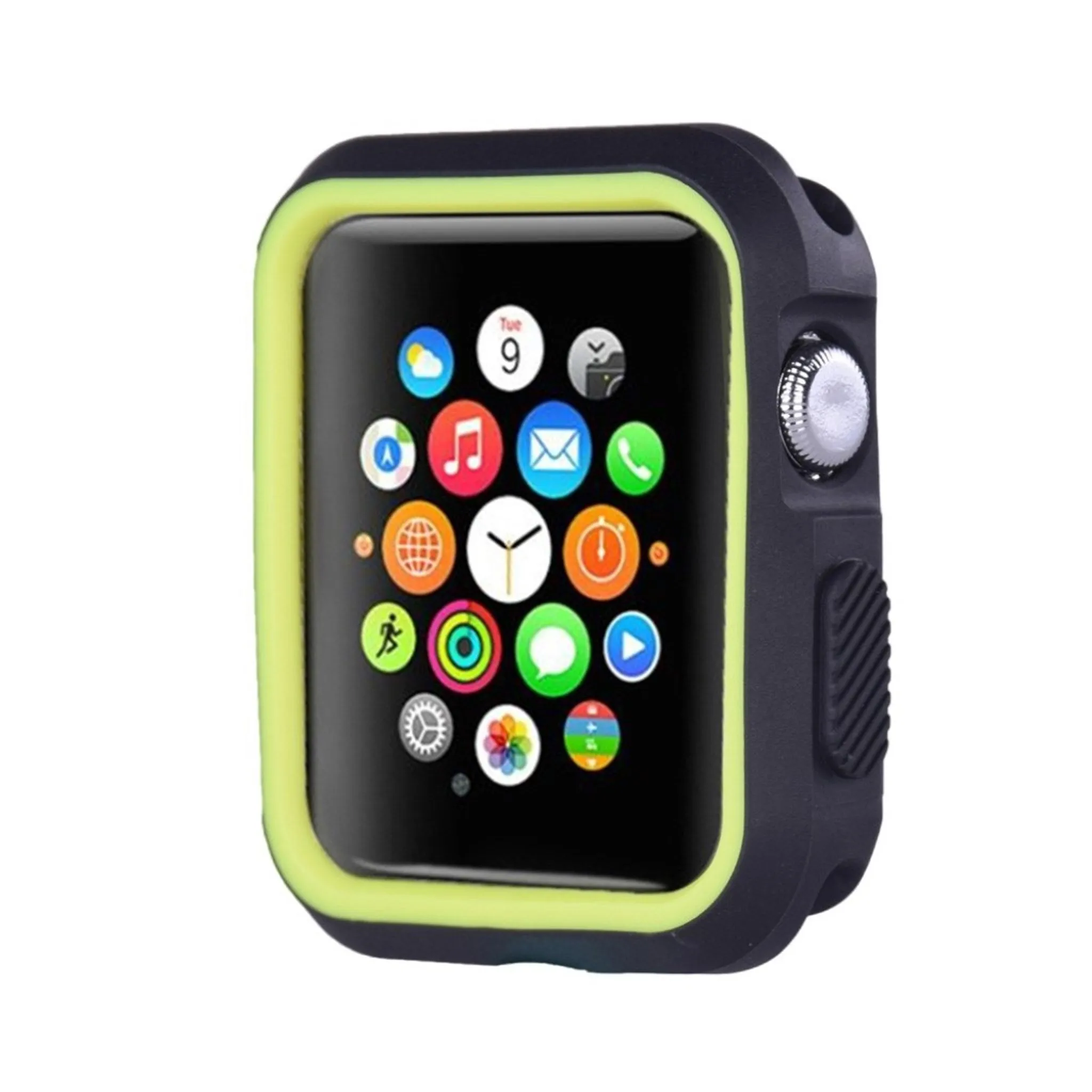 Apple Watch 38mm double color soft silicone case - Black   Green