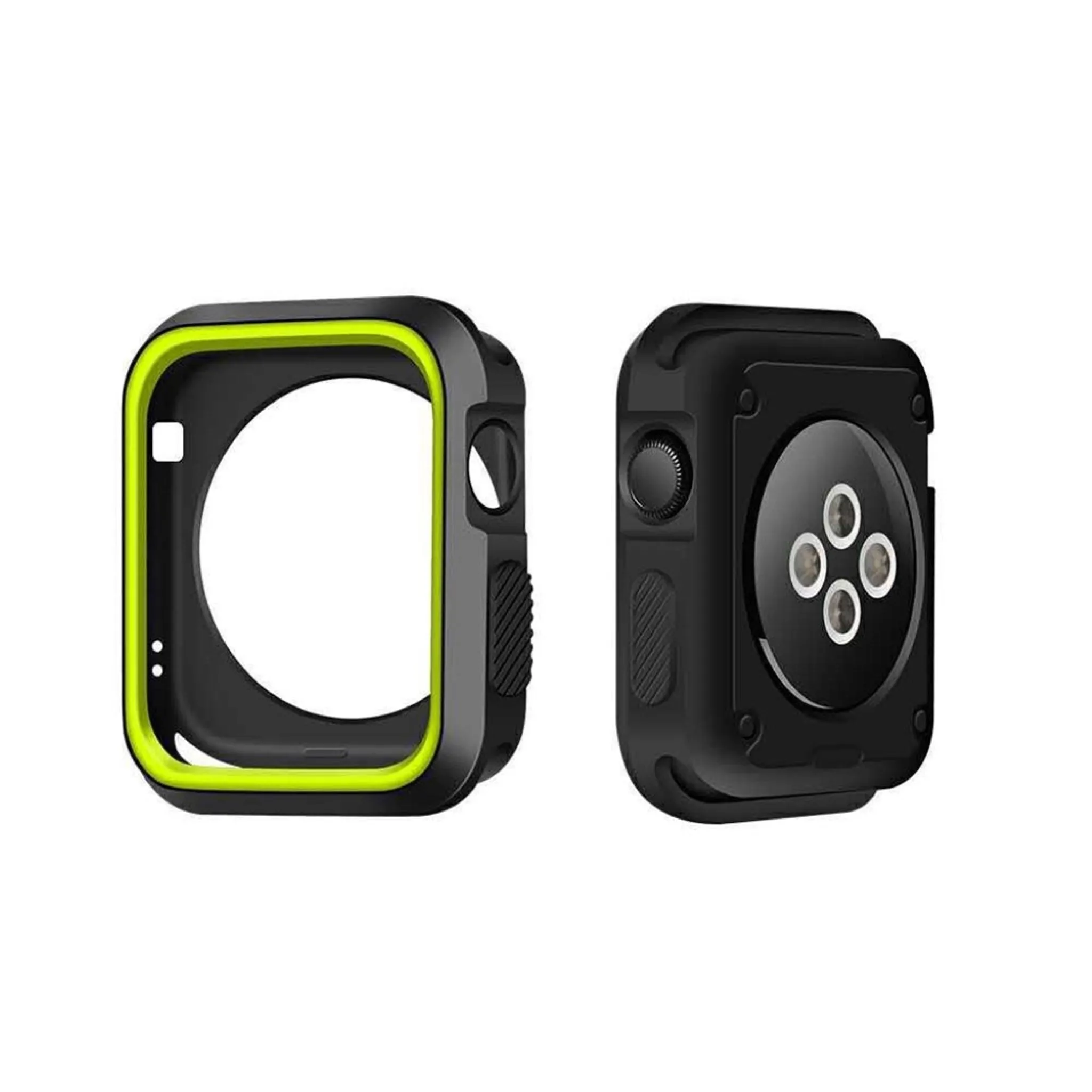 Apple Watch 38mm double color soft silicone case - Black   Green