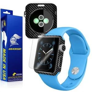 Apple Watch 38mm (Series 1) Screen Protector   Black Carbon Fiber Skin Protector