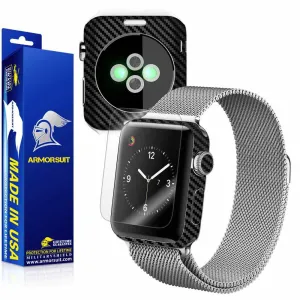 Apple Watch 38mm (Series 2) Screen Protector   Black Carbon Fiber Skin