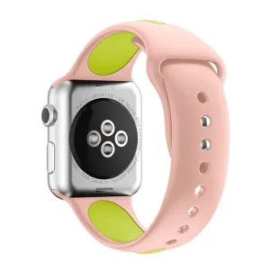 Apple Watch 38mm two-tone soft silicone watchband - Pink   Green