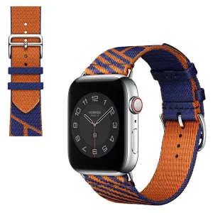 Apple Watch 40mm bi-color canvas design watch strap - Blue / Orange