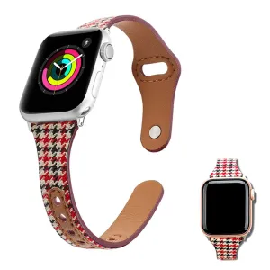 Apple Watch 40mm liner design leather watch strap - Red Swallow Gird