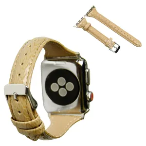 Apple Watch 40mm snake scale style leather watch strap - Khaki