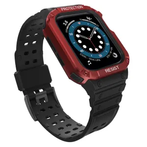 Apple Watch (41mm) contrast color TPU watch strap - Black / Red