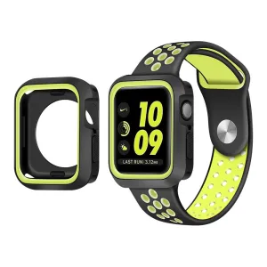 Apple Watch (41mm) dual color TPU cover   watch strap - Black / Green