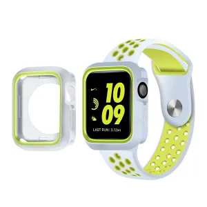 Apple Watch (41mm) dual color TPU cover   watch strap - White / Green