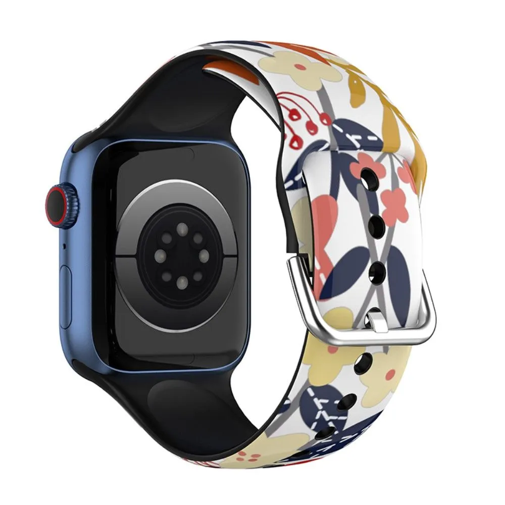 Apple Watch (41mm) multi-color silicone watch strap - Flower