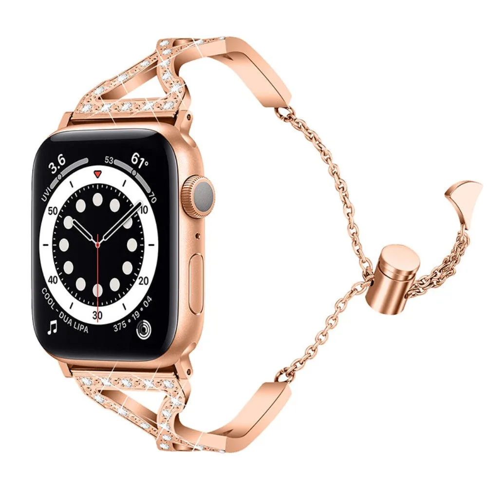 Apple Watch (41mm) rhinestone 304 stainless steel watch strap - Rose Gold